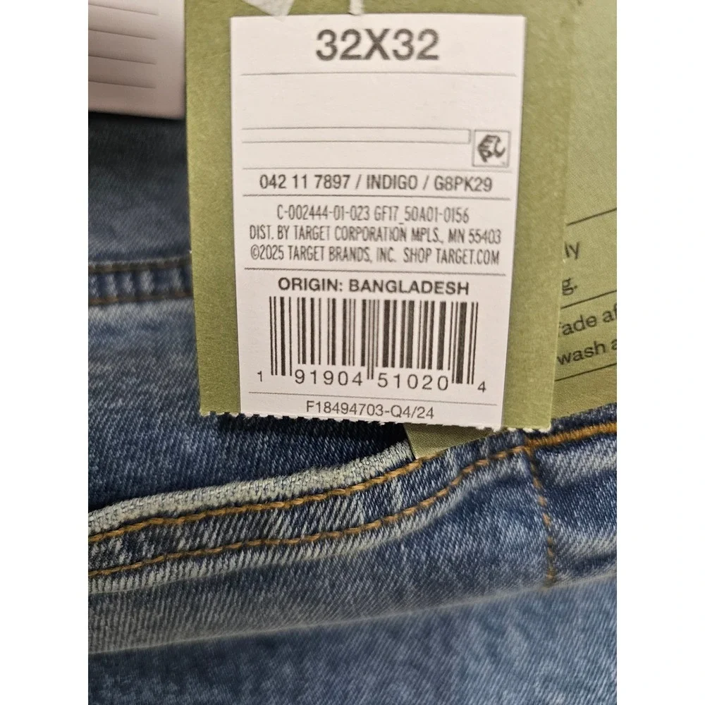 Goodfellow & Co Mens Slim Straight Leg‎ Jeans Blue Cotton Blend Size 32x32
